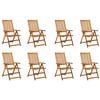 vidaXL Folding Garden Chairs with Cushions 8 pcs Solid Wood Acacia