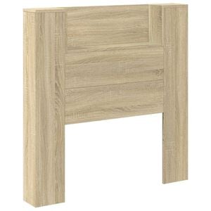 vidaXL Storage Headboard with LED Sonoma Oak Engineered Wood