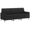 vidaXL 2 Piece Sofa Set with Pillows Black Fabric