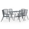 vidaXL 7 Piece Garden Dining Set Steel Anthracite