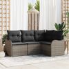vidaXL Garden Sofa Set 4 pcs Grey Poly Rattan