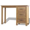 vidaXL Desk with 3 Drawers 106x40x75 cm Solid Oak Wood