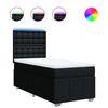 vidaXL Box Spring Bed with Mattress Black King Single Fabric