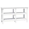 vidaXL Work Bench with Shelf White 142.5 x 50 x 80 cm Solid Pine Wood