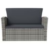 vidaXL 16 Piece Garden Lounge Set with Cushions Poly Rattan Grey