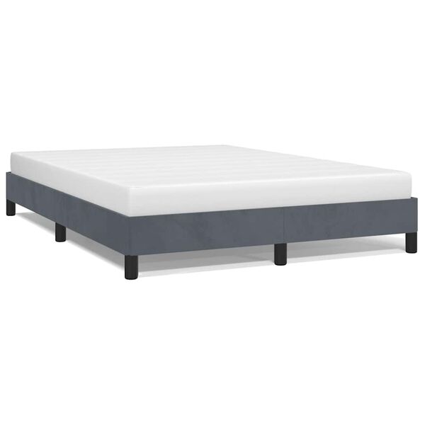 vidaXL Bed Frame without Mattress Dark Grey 137x190 cm Full Velvet