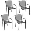vidaXL Outdoor Chairs 4 pcs Mesh Design Anthracite Steel