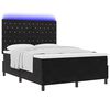 vidaXL Box Spring Bed Black and White 152 x 203 cm Velvet