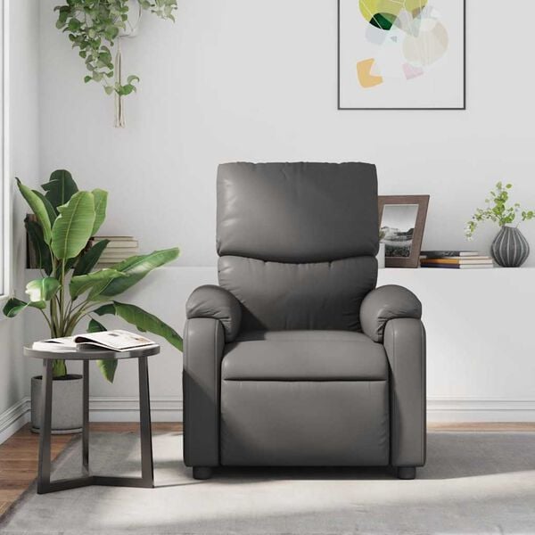vidaXL Massage Recliner Chair Grey Faux Leather