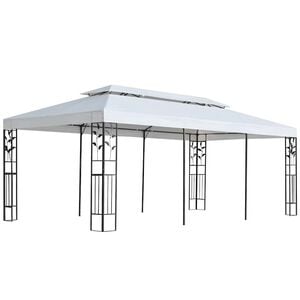 vidaXL Gazebo Fabric White 300 x 600 cm Polyester