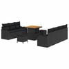 vidaXL Garden Sofa Set 10 pcs 9-Seater Black