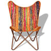 vidaXL Butterfly Chairs 4 pcs Multicolour Chindi Fabric