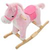 vidaXL Rocking Animal Horse Plush 65x32x58 cm Pink