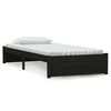 vidaXL Bed Frame without Mattress Black Solid Wood 90x190 cm Single