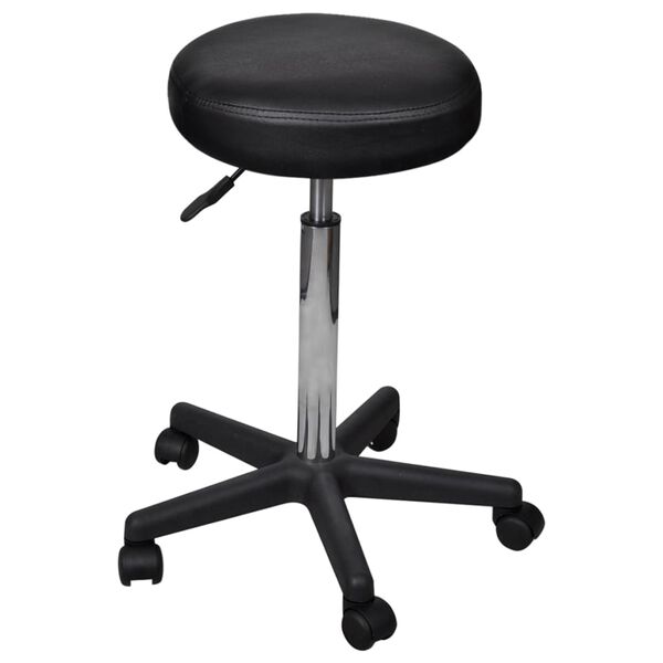 vidaXL Office Stools 2 pcs Black 35.5x84 cm Faux Leather