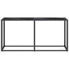 vidaXL Console Table Black Marble 160x35x75.5cm Tempered Glass