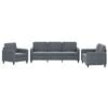 vidaXL 3 Piece Sofa Set Dark Grey Velvet