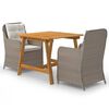 vidaXL 3 Piece Garden Dining Set Brown