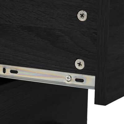 vidaXL 7 Piece Bathroom Furniture Set Black Engineered Wood