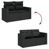 vidaXL 5 Piece Garden Sofa Set with Cushions Black Poly Rattan