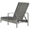 vidaXL Sun Lounger with Armrests Poly Rattan Grey