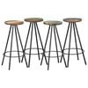 vidaXL Bar Stool | Set of 4 | Varied | Reclaimed Wood | Standard | Industrial
