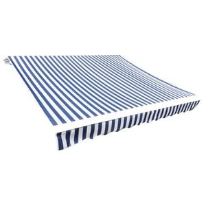 vidaXL Awning Replacement Fabric Blue and White 3x2.5 m Polyester
