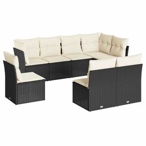 vidaXL Garden Sofa Set | Black | PE Rattan | Large | Modular | Garden Sofa Set