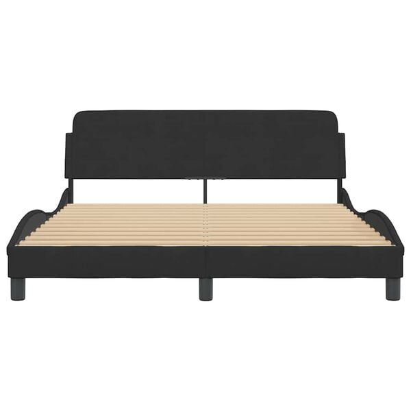 vidaXL Bed Frame "Dover" Black 152x203 cm Queen Velvet