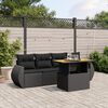 vidaXL 5 Piece Garden Sofa Set with Cushions Black Poly Rattan