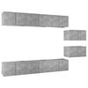 vidaXL TV Cabinets 8 pcs Concrete Grey Engineered Wood