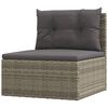 vidaXL 10 Piece Garden Lounge Set with Cushions Grey Poly Rattan