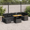 vidaXL 5 Piece Garden Sofa Set with Cushions Black Poly Rattan