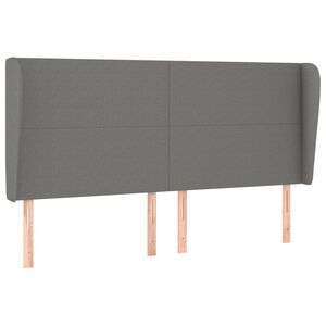 vidaXL Headboard with Ears Dark Grey 163 cm Fabric