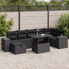vidaXL 5 Piece Garden Sofa Set with Cushions Black Poly Rattan