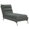 vidaXL Massage Chaise Lounge with Cushions Dark Grey Fabric