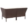 vidaXL 8 Piece Garden Lounge Set with Cushions Poly Rattan Brown