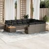 vidaXL 11 Piece Garden Sofa Set with Cushions Grey Poly Rattan