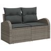vidaXL Garden Sofa Set with Storage 9 pcs Grey Poly rattan
