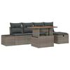vidaXL Garden Sofa Set Height-Adjustable 6 pcs Grey Poly Rattan