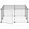 vidaXL 12-Panel Pet Cage with Door Black 35x35 cm Steel