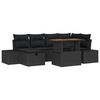 vidaXL Garden Sofa Set 7 pcs Black Poly Rattan