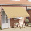 vidaXL Manual Retractable Awning 350 cm Yellow and Blue Stripes