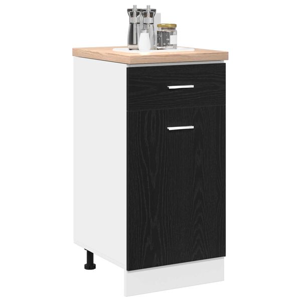vidaXL Drawer Bottom Cabinet Riga Black oak 40 x 46 x 81.5 cm