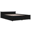 vidaXL Bed Frame without Mattress with Drawers Black Double
