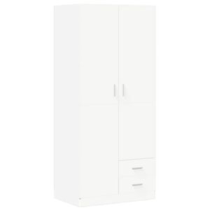 vidaXL Wardrobe | White | Engineered Wood | Compact | Wardrobe | Rectangular