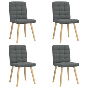 vidaXL Dining Chairs 4 pcs Dark Grey Fabric
