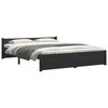 vidaXL Bed Frame without Mattress Black Solid Wood 150x200 cm King Size King Size