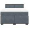 vidaXL Box Spring Bed with Mattress Dark Grey Double Velvet