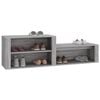 vidaXL Shoe Cabinet Grey Sonoma 150x35x45 cm Engineered Wood